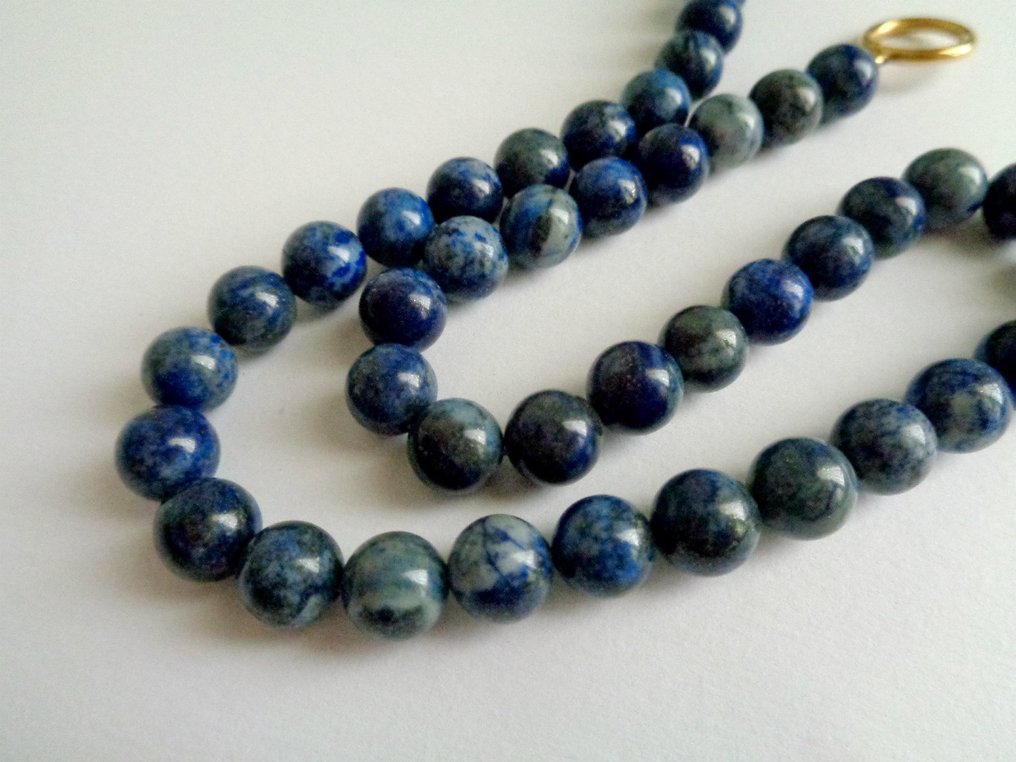 Lapis lazuli - lapis lazuli - Necklace - Round beads 40cm long #1.0