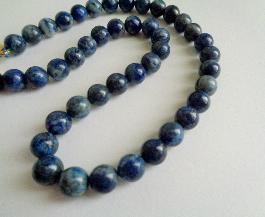 Lapis lazuli - lapis lazuli - Necklace - Round beads 40cm long #4.3