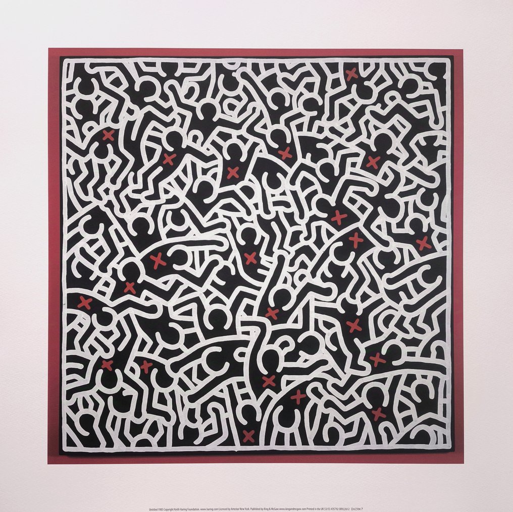 Keith Haring (1958-1990) (after) - "Untitled, 1985" - (50x50cm) #3.2