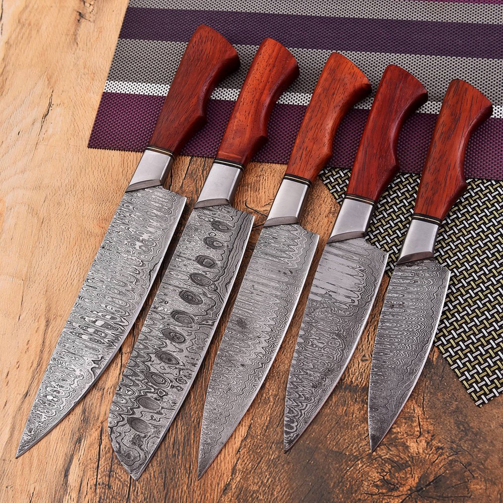 厨刀 - Chef's knife - Pakkawood 和手工折叠钢 - 北美 #1.0