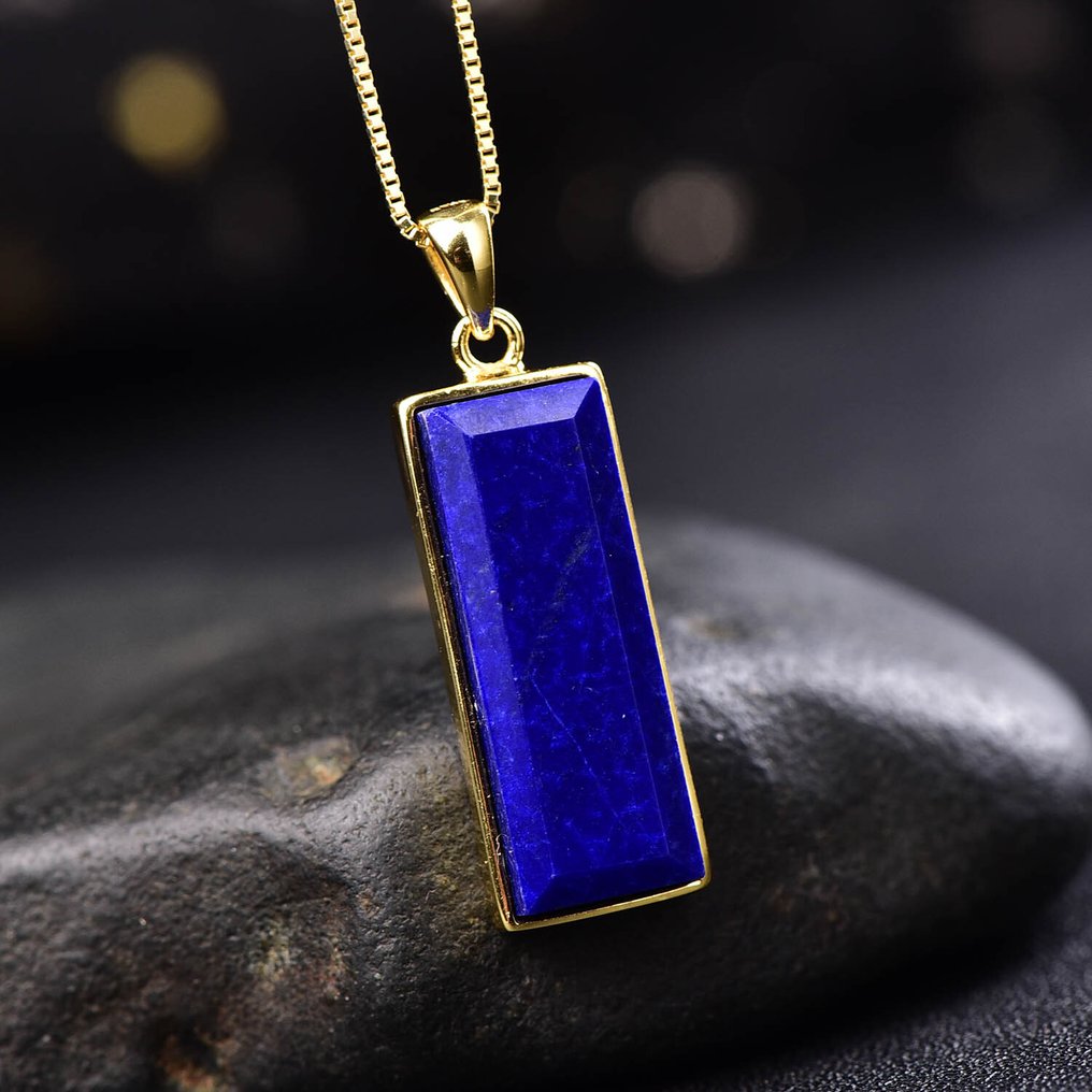 無保留價 - 獨特的青金石吊墜帶鏈 - 雕刻- 5.25 g #1.0