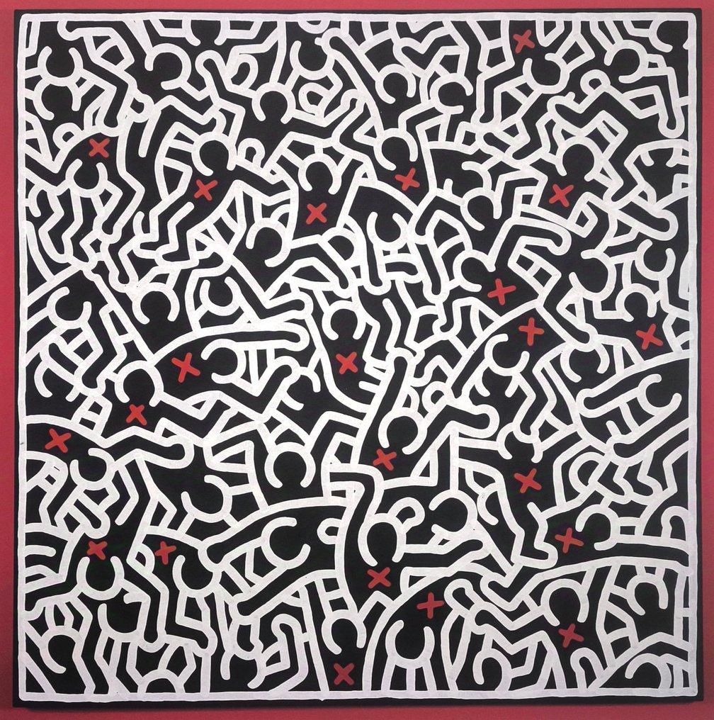 Keith Haring (1958-1990) (after) - "Untitled, 1985" - (50x50cm) #1.0