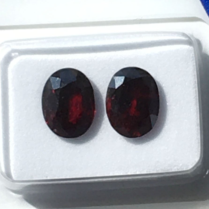 χωρίς τιμή ασφαλείας - 2 pcs  Κόκκινο Γρανάτης  - 3.20 ct - Antwerp Laboratory for Gemstone Testing (ALGT) - Κόκκινο γαληνό χωρίς θέρμανση. #3.2