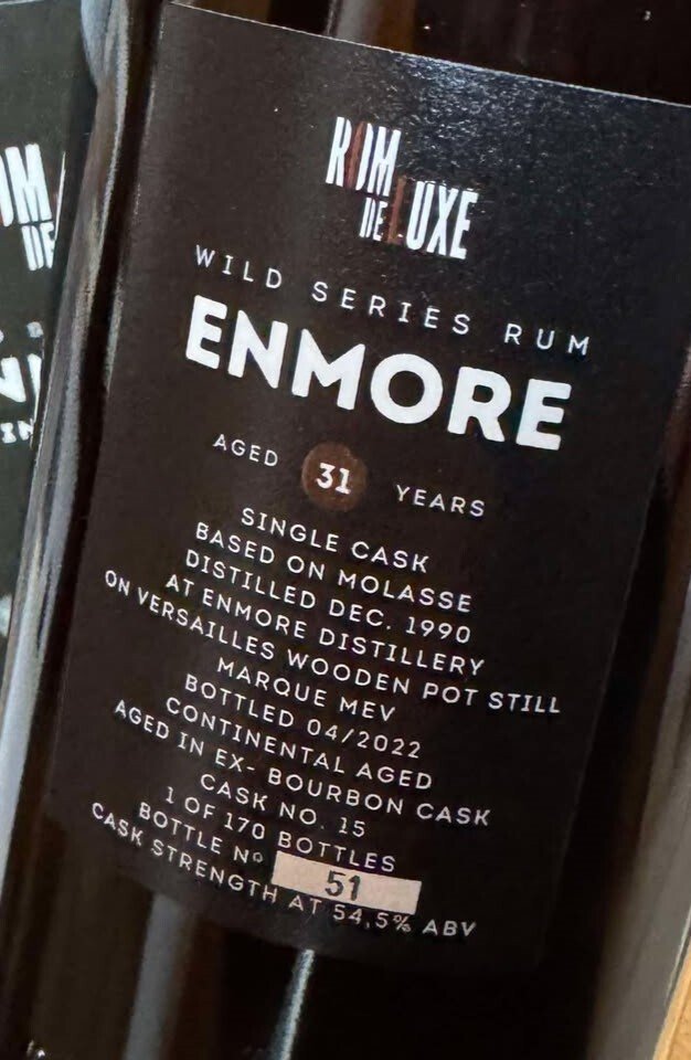 Enmore 1990 31 years old Rom de Luxe - Wild Series - MEV Versailles - b. 2022 - 70cl #3.2