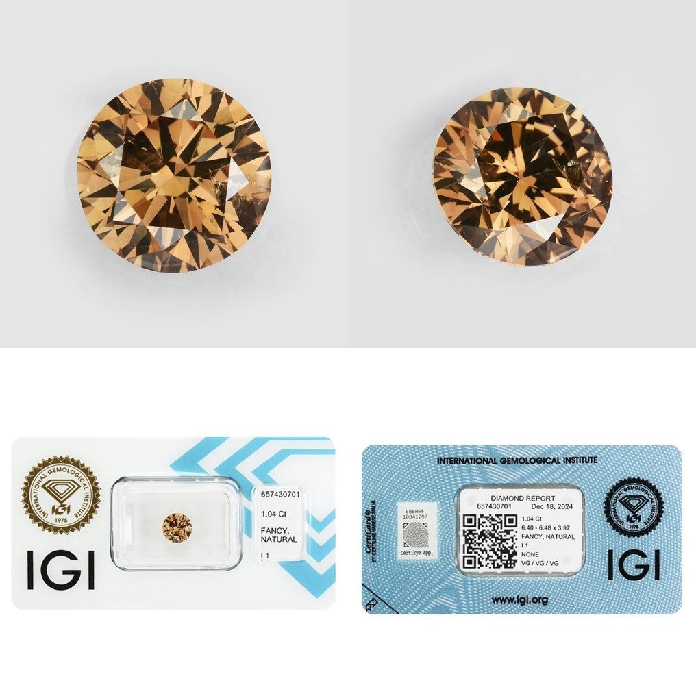 1 pcs Diamant (Natural) - 1.04 ct - Rotund - I1 - IGI (Institutul gemologic internațional) #4.3