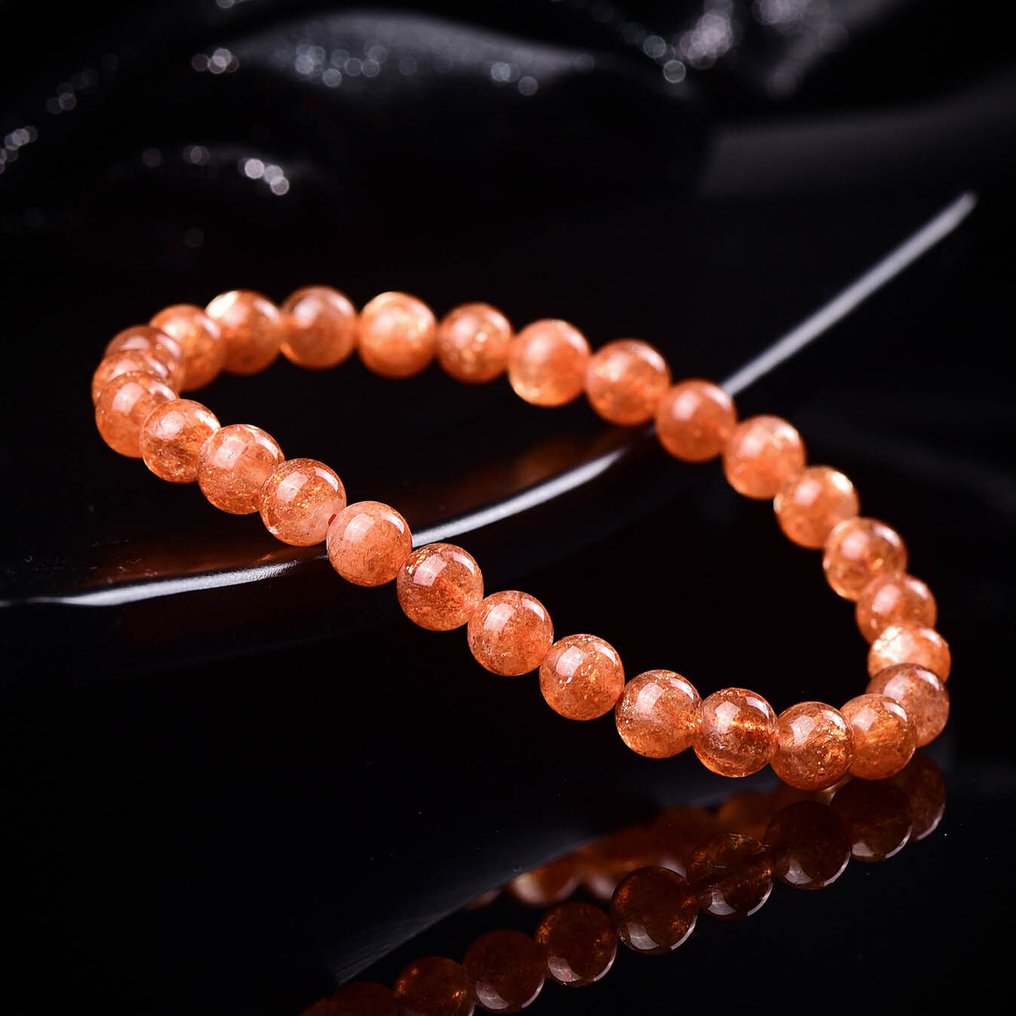 Χωρίς ρεζέρβα - Πιστοποιημένο ALGT - Βραχιόλι από φυσική πέτρα - Υπέροχες πορτοκαλί αποχρώσεις- 14.9 g #3.2