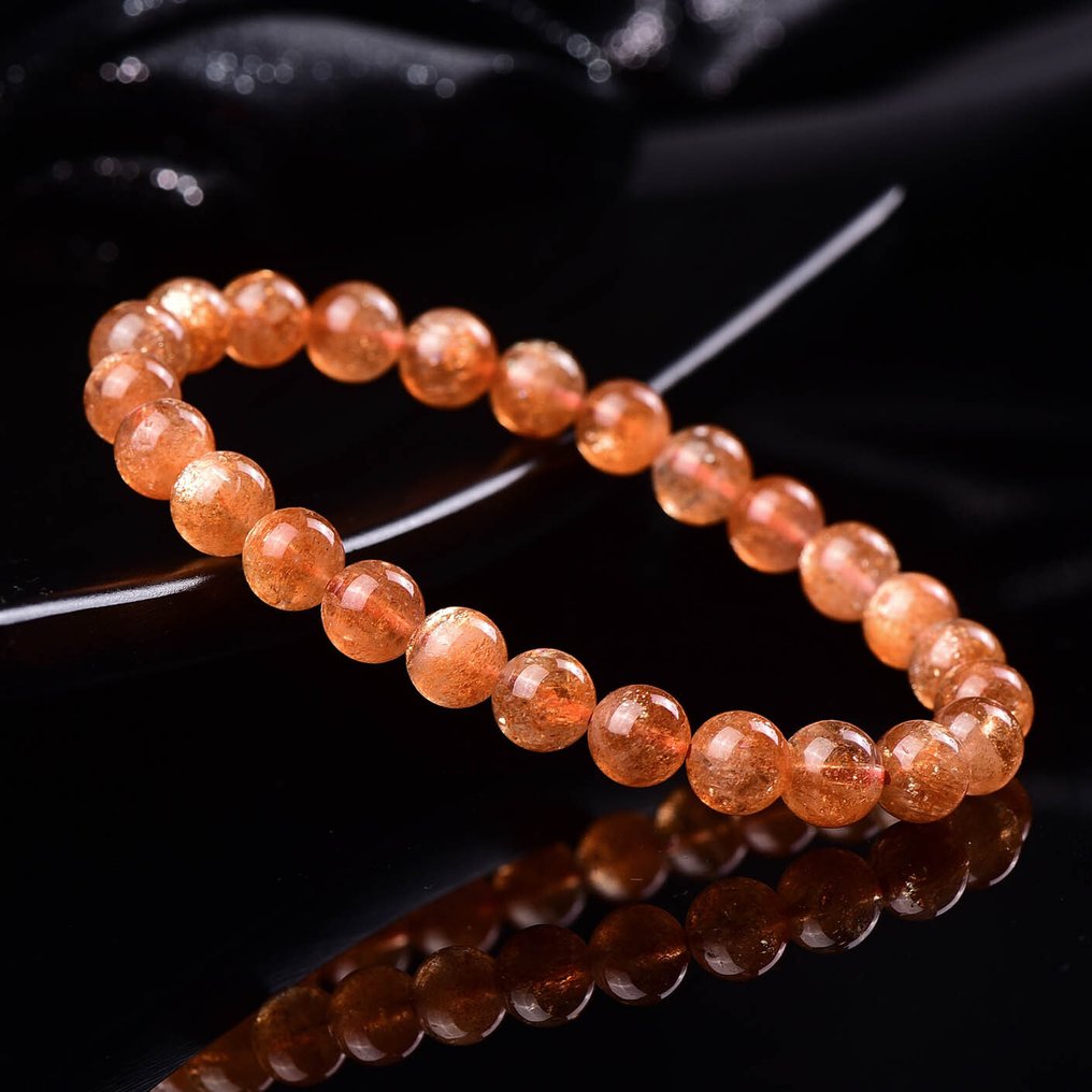 Χωρίς ρεζέρβα - Πιστοποιημένο ALGT - Βραχιόλι από φυσική πέτρα - Υπέροχες πορτοκαλί αποχρώσεις- 13.43 g #3.2