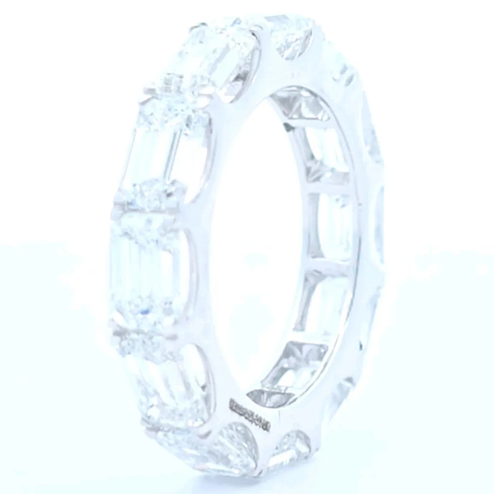 戒指 - 14K包金 白金 -  8.48ct. tw. 钻石 (实验室培育) - 婚戒 #3.2