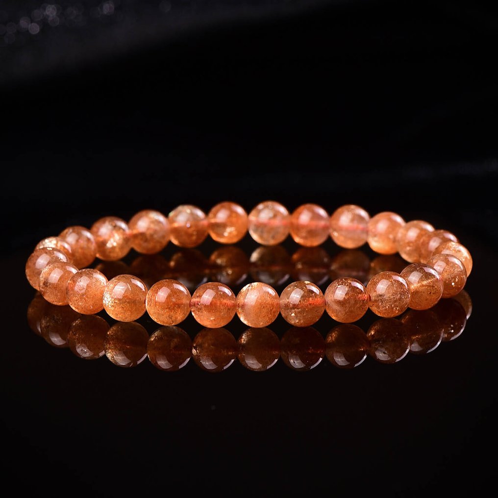 Χωρίς ρεζέρβα - Πιστοποιημένο ALGT - Βραχιόλι από φυσική πέτρα - Υπέροχες πορτοκαλί αποχρώσεις- 13.43 g #4.3