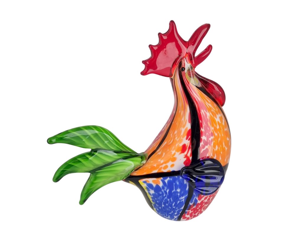 Statuette - Colorful Rooster - 26 cm - Glas #3.2