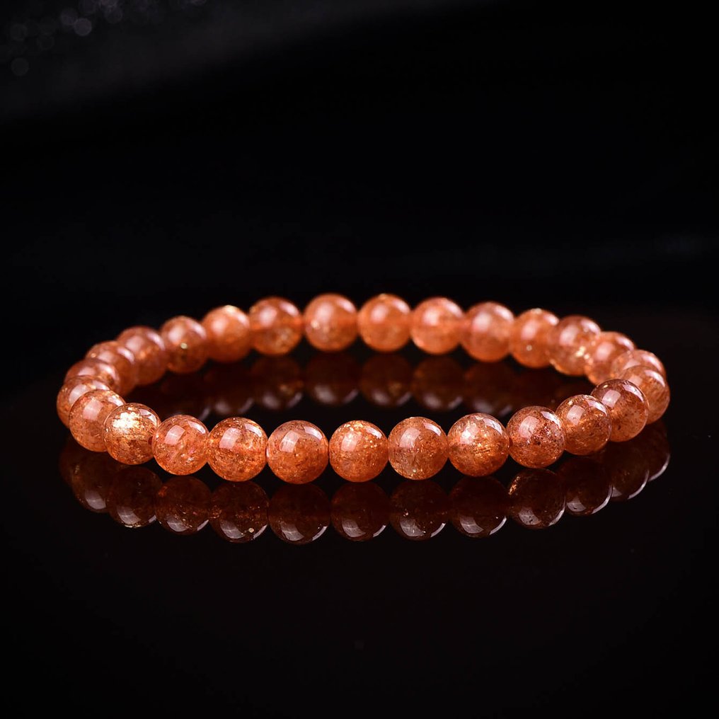 Sem preço de reserva - Certificado ALGT - Pulseira de pedra solar natural - Tons de Laranja Magníficos- 14.99 g #4.3