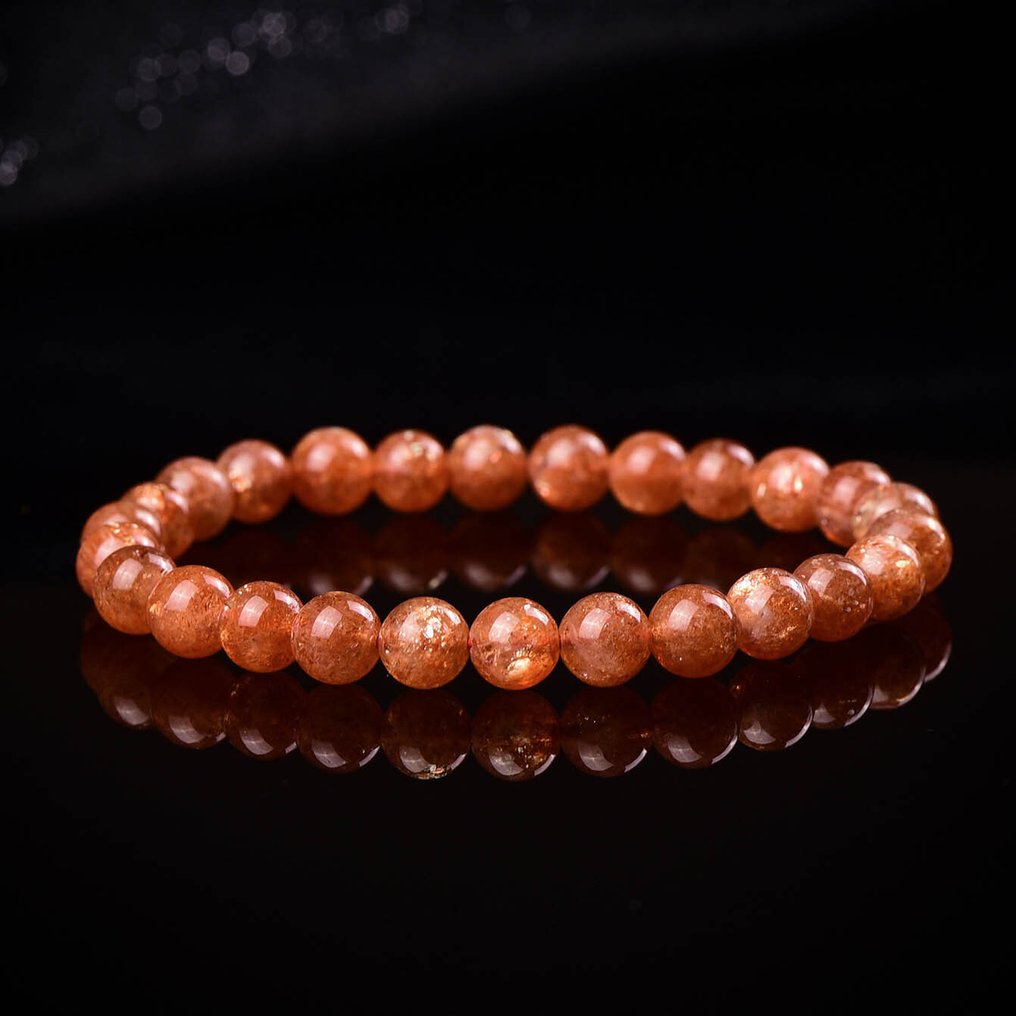 无底价 - ALGT 认证 - 天然太阳石手链 - 华丽的橙色色调- 11.33 g #3.2