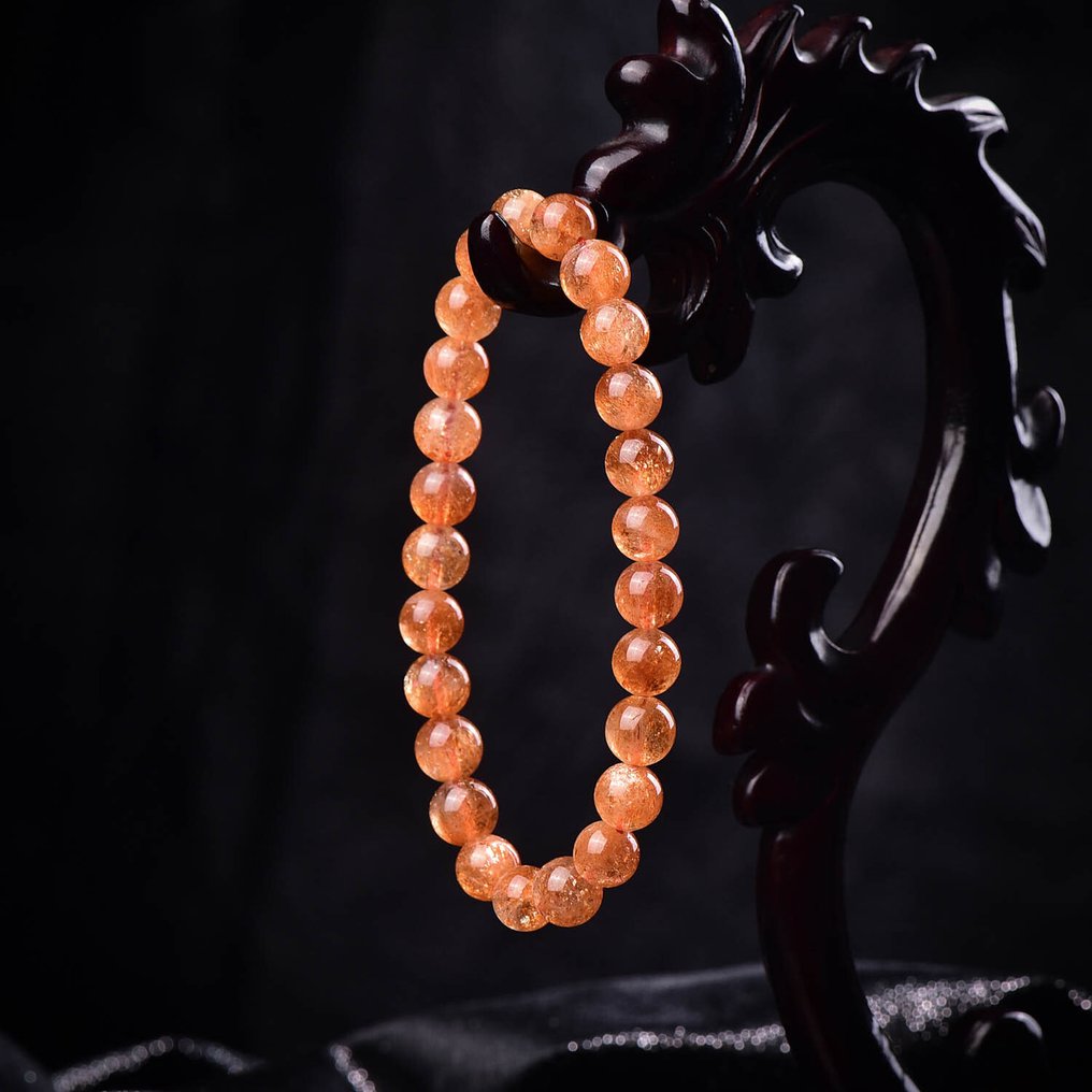 Χωρίς ρεζέρβα - Πιστοποιημένο ALGT - Βραχιόλι από φυσική πέτρα - Υπέροχες πορτοκαλί αποχρώσεις- 14.91 g #4.3