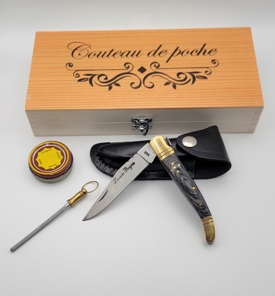 Laguiole Bougna - Menümesser-Set - Stahl - Geschenkbox mit faltbarem Messer #1.0