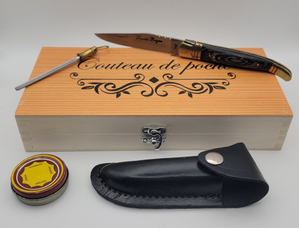 Laguiole Bougna - Menümesser-Set - Stahl - Geschenkbox mit faltbarem Messer #3.2