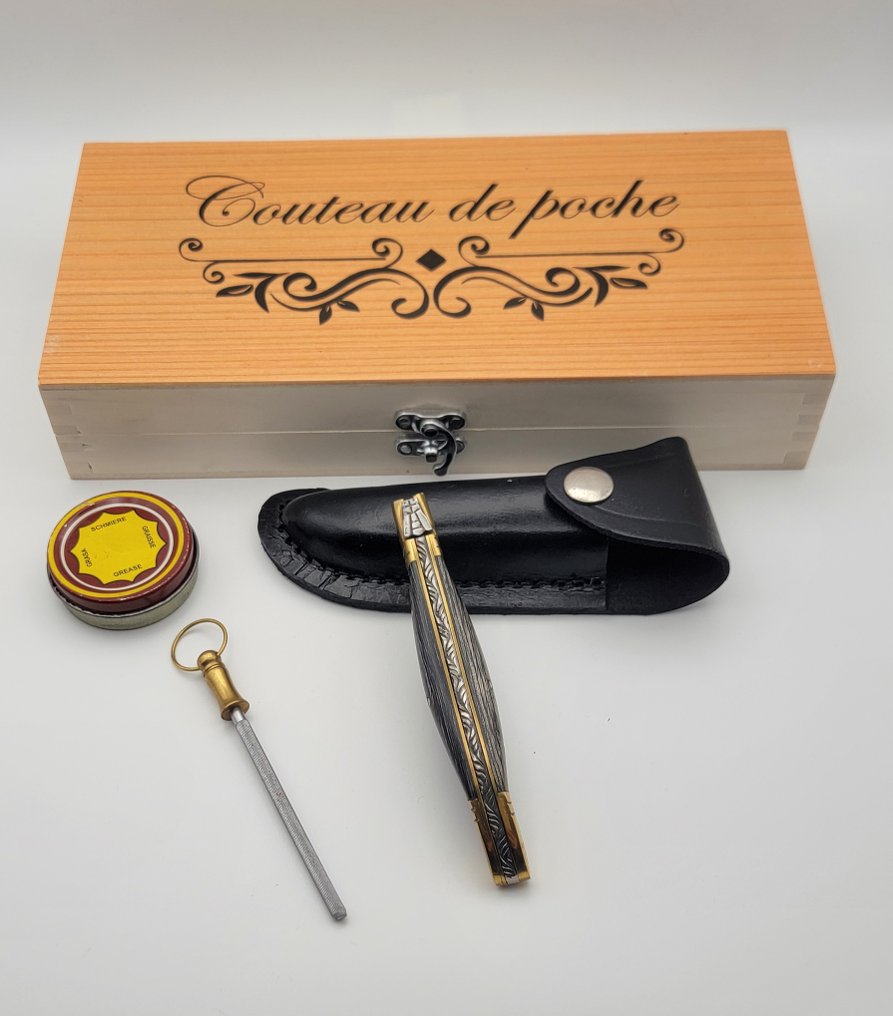 Laguiole Bougna - Menümesser-Set - Stahl - Geschenkbox mit faltbarem Messer #1.0