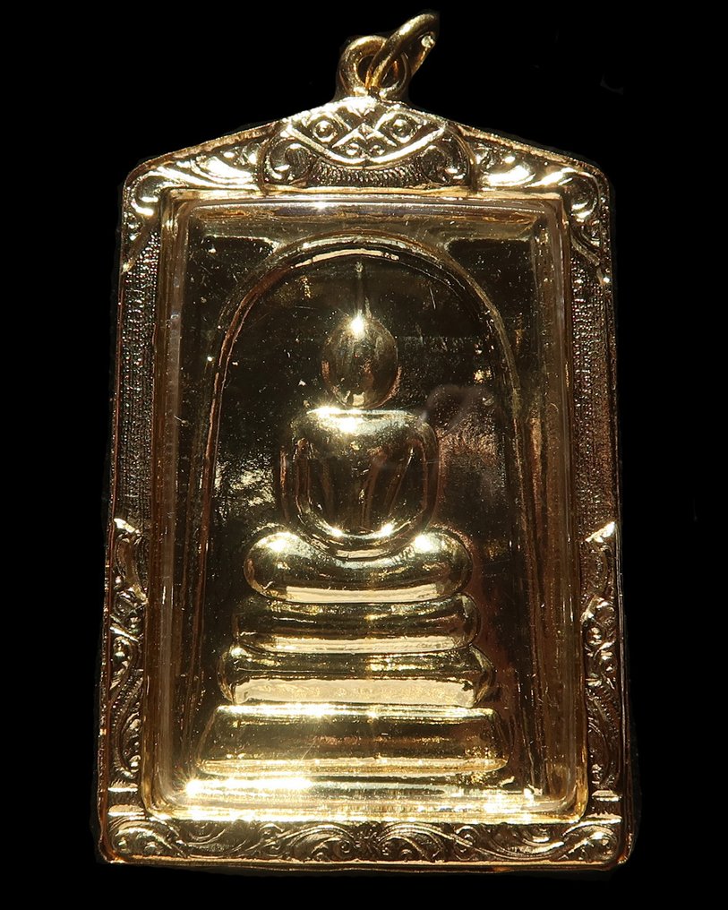 Reliquaire auriu - Buddha - Pace interioară, echilibru, iluminare - Calea înțelepciunii și a. - Talisman #1.0