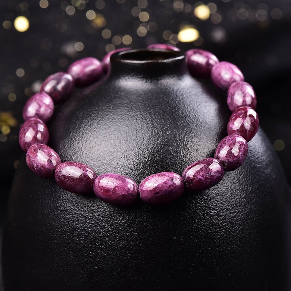 Pulseira de Rubi Natural com Certificação ALGT - Sem Preço de Reserva Obra-prima impecável da natureza e do artesanato- 28,61 g #1.0