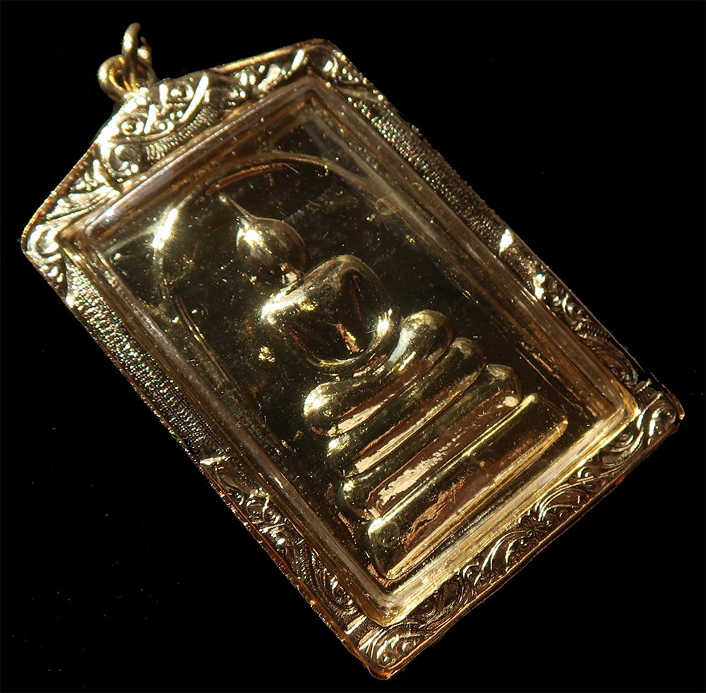 Reliquaire auriu - Buddha - Pace interioară, echilibru, iluminare - Calea înțelepciunii și a. - Talisman #1.0