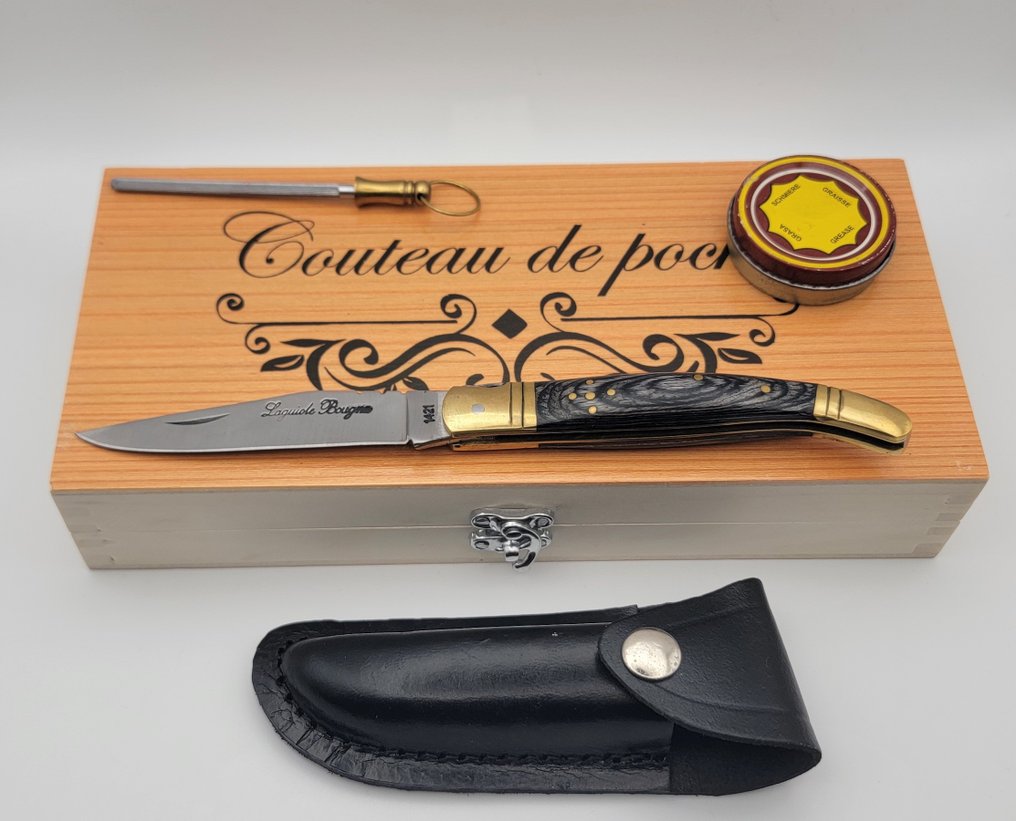 Laguiole Bougna - Menümesser-Set - Stahl - Geschenkbox mit faltbarem Messer #2.1