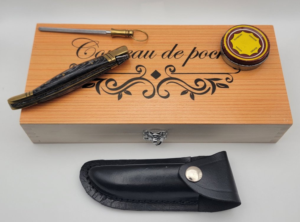 Laguiole Bougna - Menümesser-Set - Stahl - Geschenkbox mit faltbarem Messer #4.3