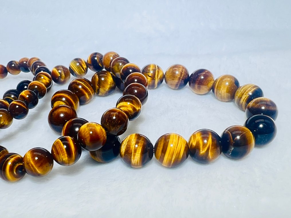 ***无底价*** 一套3条高端虎眼石手链——多功能优雅,尺寸多样 AAA 质量- 60 g - (3) #1.0