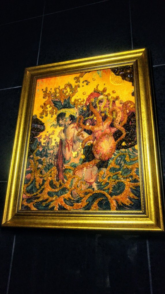 Μεγάλη εικόνα από Βαλτική κεχριμπάρι - Ερωτικό James Jean - AMA - Νέα Συλλογή - Κεχριμπάρι - Picture - 48 cm - 38 cm #1.0