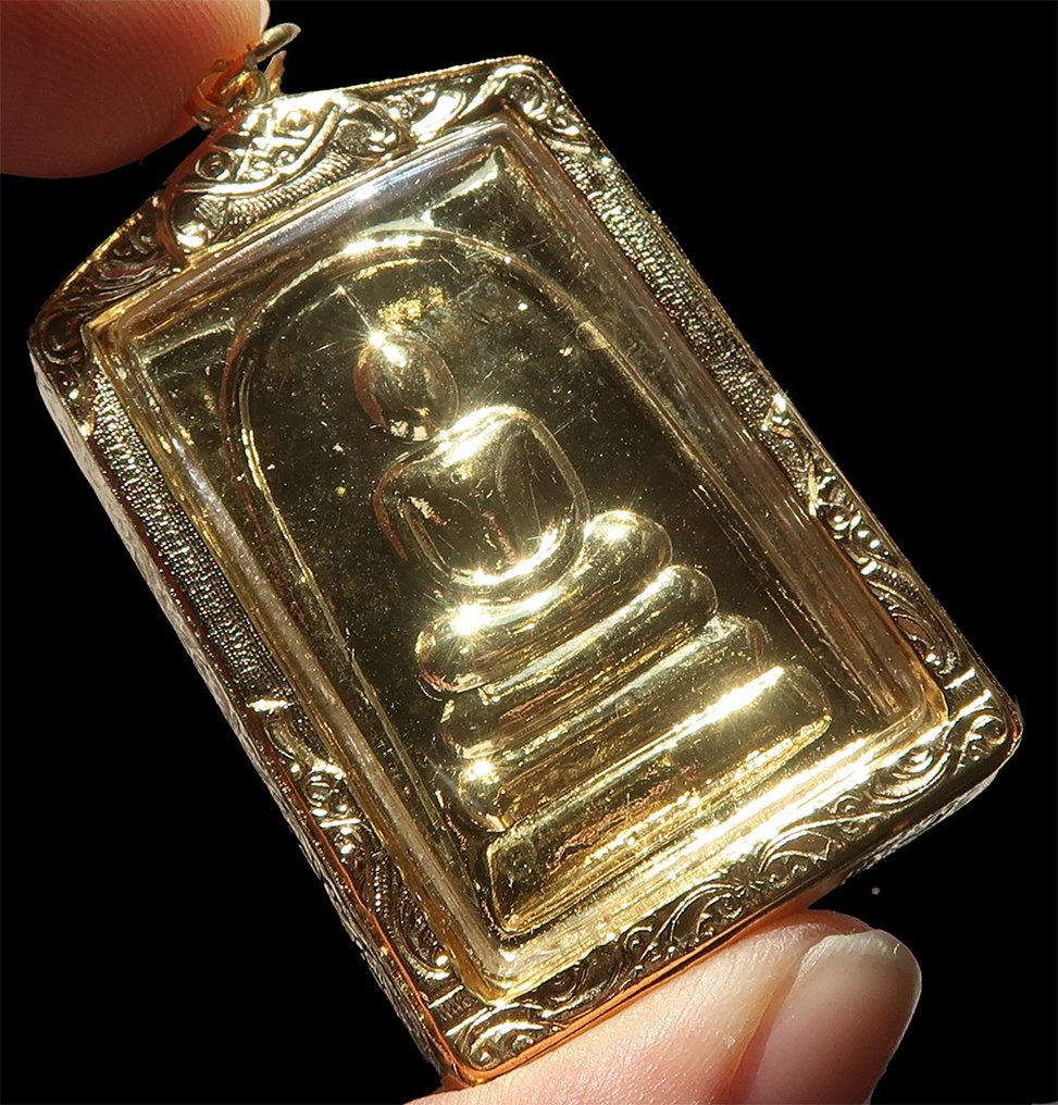 Reliquaire auriu - Buddha - Pace interioară, echilibru, iluminare - Calea înțelepciunii și a. - Talisman #2.1