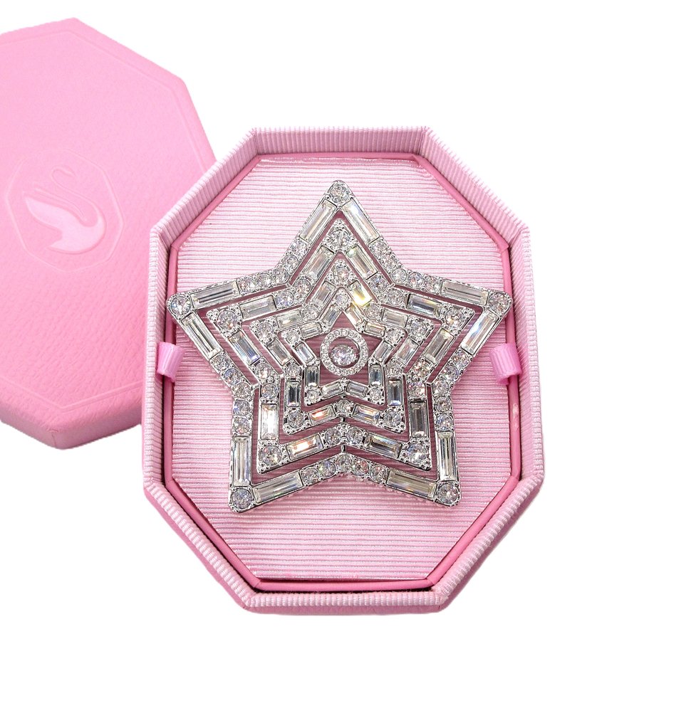 Swarovski - Fém, STELLA LARGE Stern Statement-gyűrű csillogó kristályokkal, rhodizálva - Koktél gyűrű - Dancing Stone Zirkónia #3.2