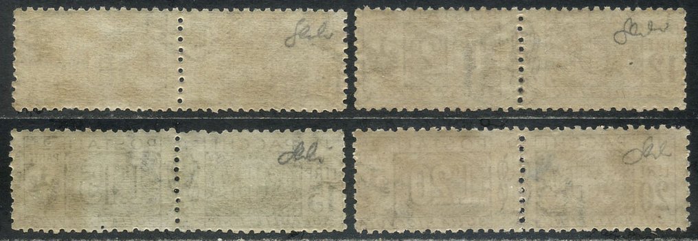 義大利 1914 - 中心有薩沃伊結的郵政包裹，4個高價值，完好無損並經過認證 - Sassone N. 16/19 #2.1