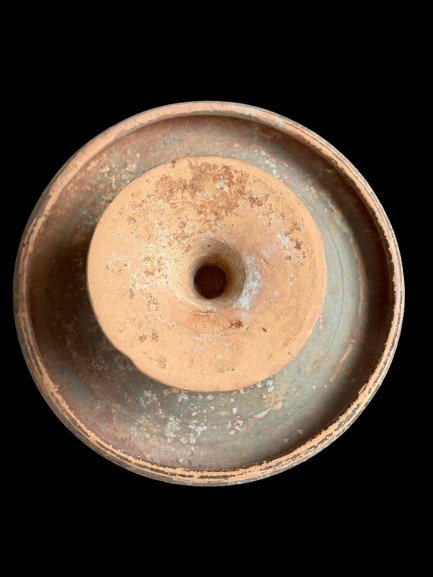 古希臘，邁錫尼 陶瓷 黑釉鱼盘。西班牙出口许可证。 - 4.2 cm #4.3