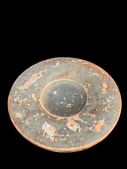 古希臘，邁錫尼 陶瓷 黑釉鱼盘。西班牙出口许可证。 - 4.2 cm #1.0