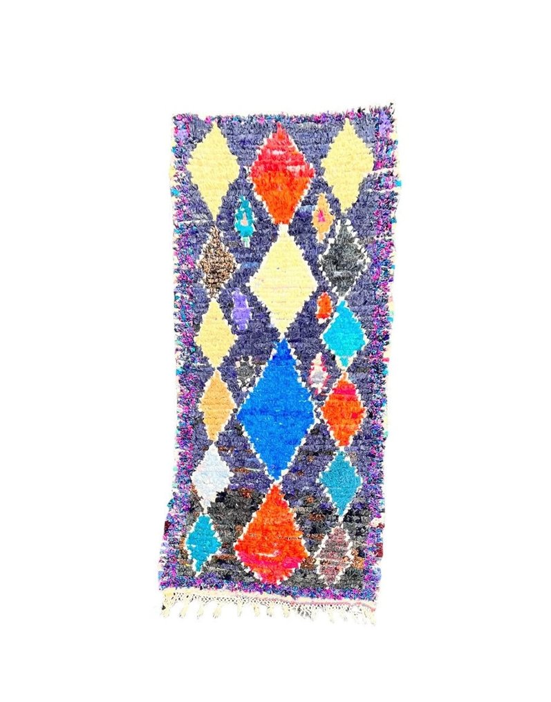 Παραδοσιακό Μπέρμπερ Βαμβακερό Χαλί - Μαροκινό Χαλί - Χαλί - 210 cm - 95 cm - Χειροποίητο χαλί από βαμβάκι. #1.0