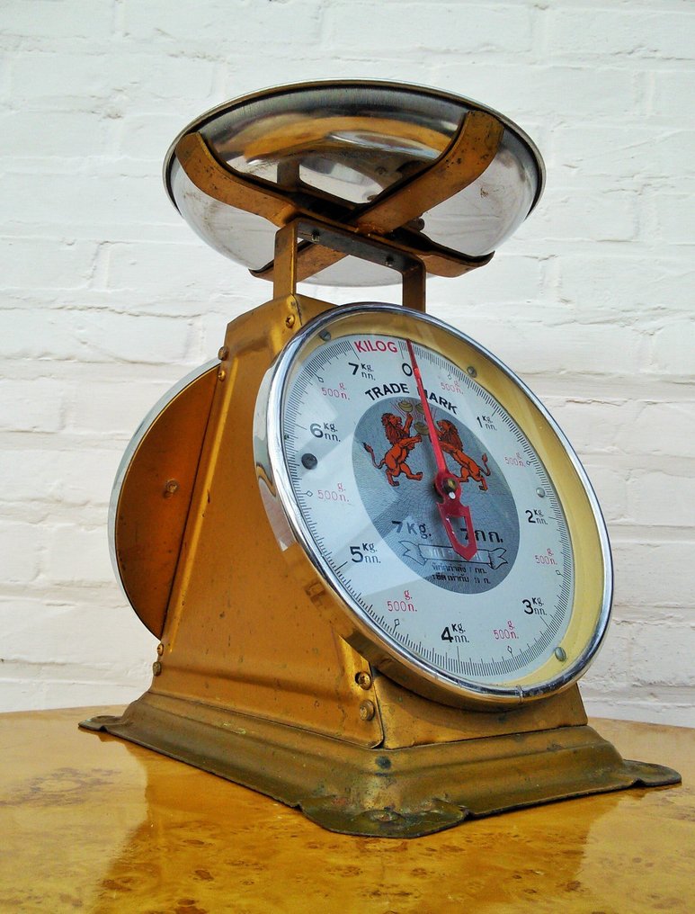 Oude dubbelzijdige Thaise winkelweegschaal - Cântar - Cupru #1.0