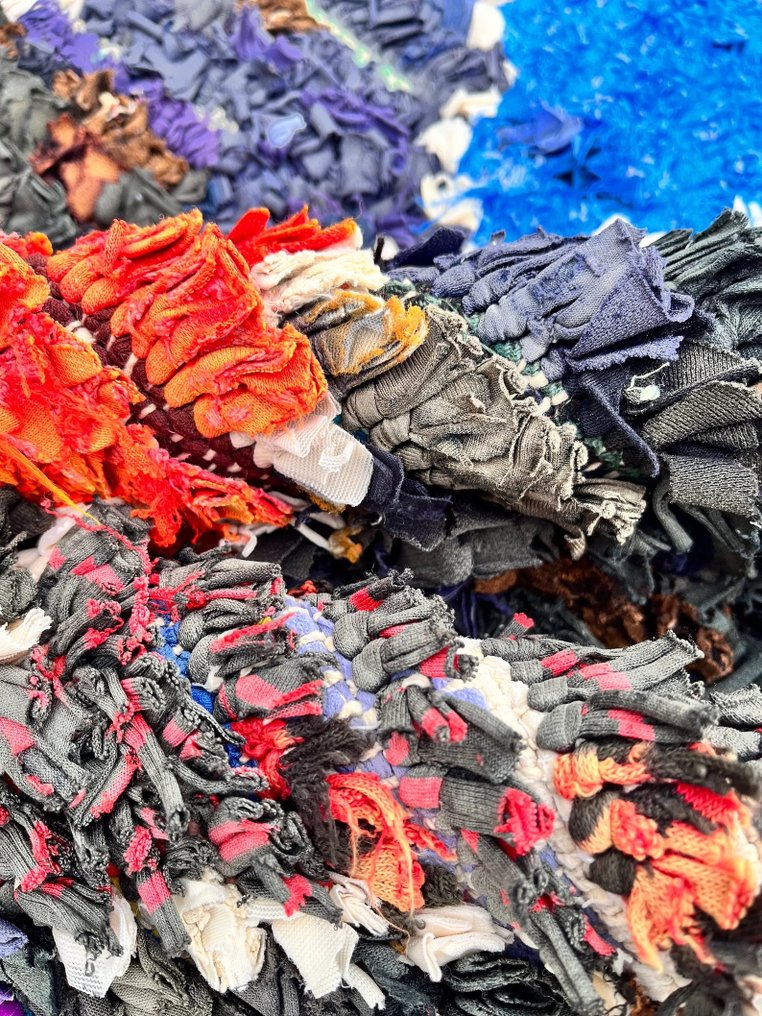 Παραδοσιακό Μπέρμπερ Βαμβακερό Χαλί - Μαροκινό Χαλί - Χαλί - 210 cm - 95 cm - Χειροποίητο χαλί από βαμβάκι. #3.2