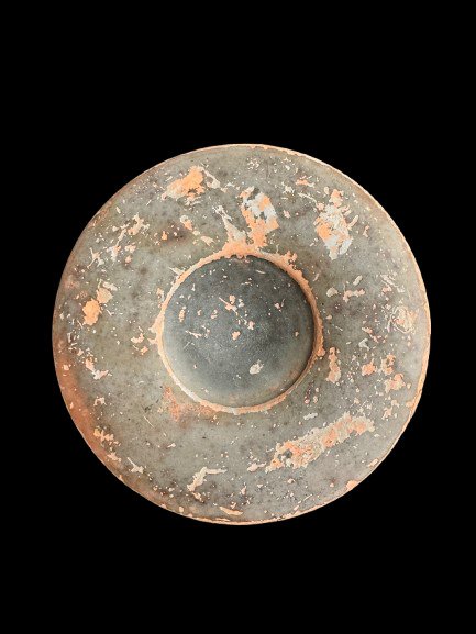 古希臘，邁錫尼 陶瓷 黑釉鱼盘。西班牙出口许可证。 - 4.2 cm #1.0