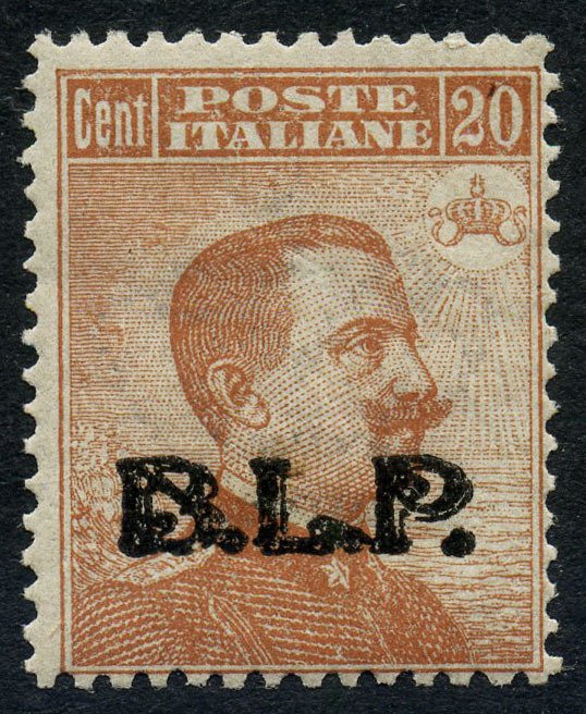 Italy 1922 - BLP 20 cents with typographic overprint of the III type, certified - Sassone N. 15 #1.0