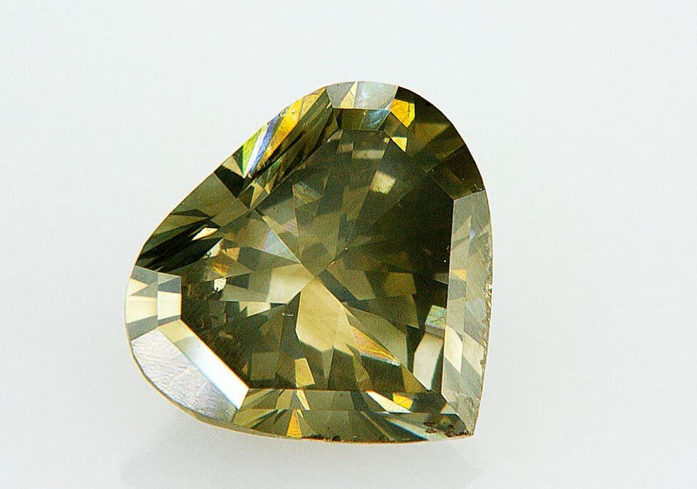 1 pcs Gyémánt (Természetes színű) - 2.12 ct - Szív - Fancy Zöldes, Sárga, Barna - A laboratóriumi jelentésben nincs megadva - Amerikai Gemmológiai Intézet (GIA) #1.0