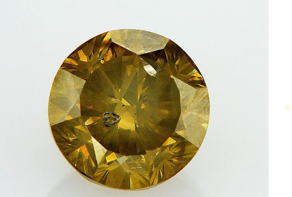1 pcs Diamant (Naturligt färgad) - 2.25 ct - Rund - Fancy Brun, Gul - Ej specificerat i labbrapport - Gemological Institute of America (GIA) #1.0