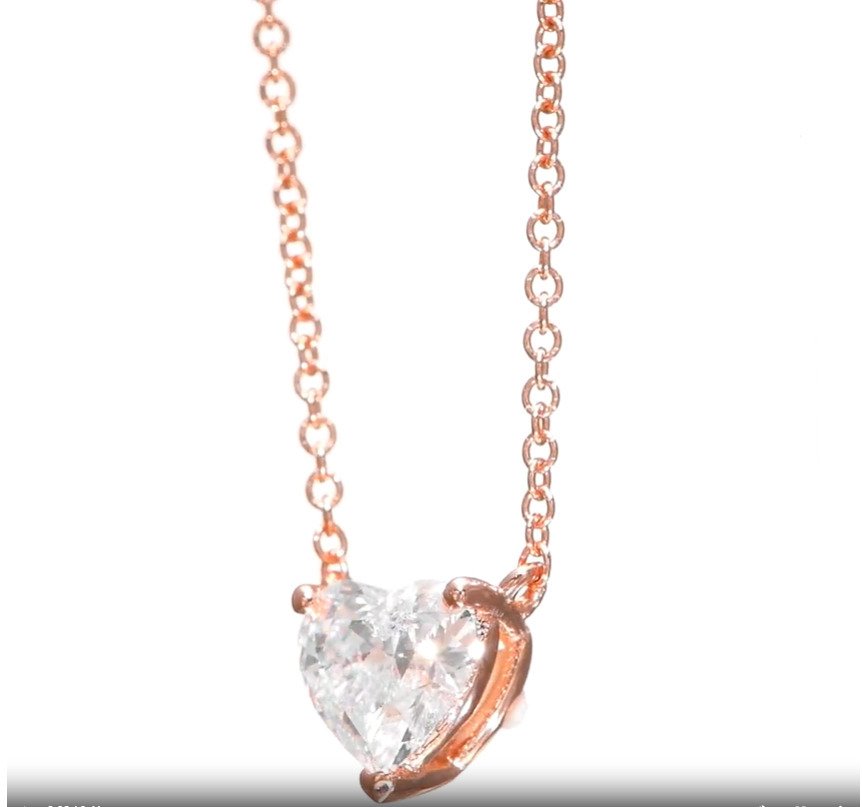 Colar com pingente - 14 K Ouro rosa - 0.63ct. tw. Diamante (Natural) #2.1