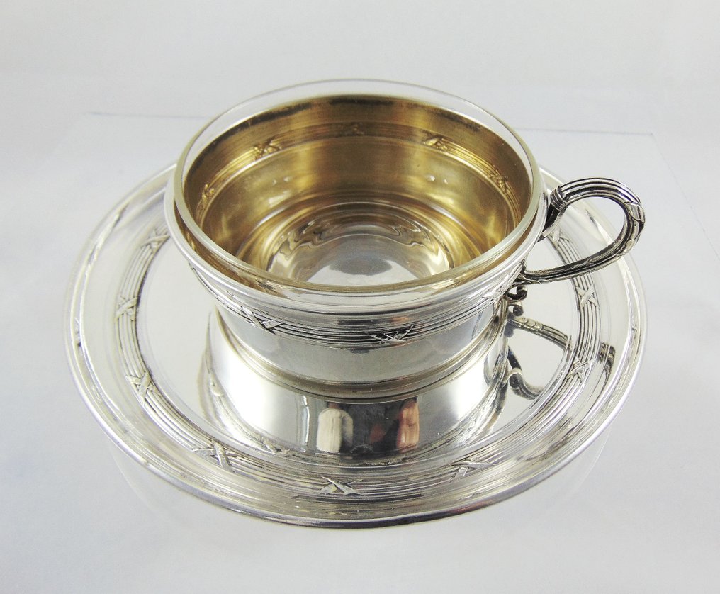 Olier & Caron - Tazza e piattino - .950 argento #1.0