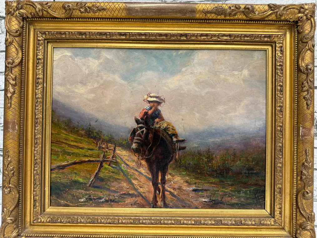 Alessandro Balduino (1848-1891) - Ragazza sull'asinello #2.1