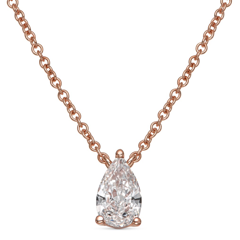 Κολιέ με μενταγιόν - 14 καράτια Ροζ χρυσό -  0.54ct. tw. Διαμάντι (Φυσικό) #1.0