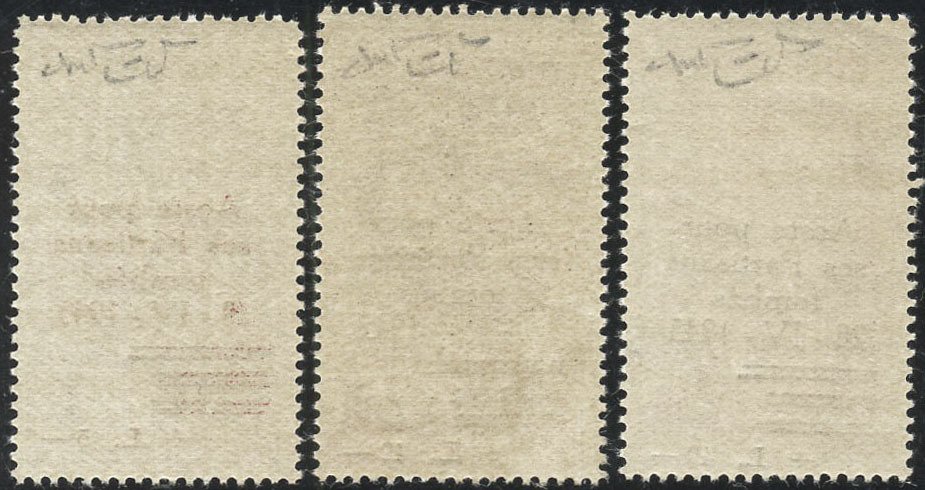 意大利 1945 - 奥斯塔 - 倒下的游击队，系列 3 个价值观，用法语书写。雷博迪认证 - Catalogo Enciclopedico 4/6 #1.0