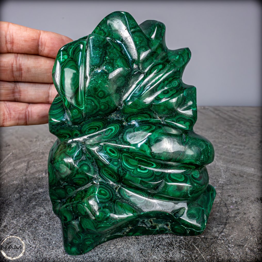 Természetes szép malachit Flame, Csúcsminőség- 2104.78 g #1.0