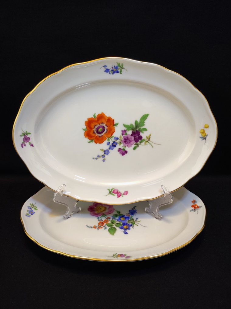 Meissen Serving plate (2) 2er Set kleine ovale Servierschalen