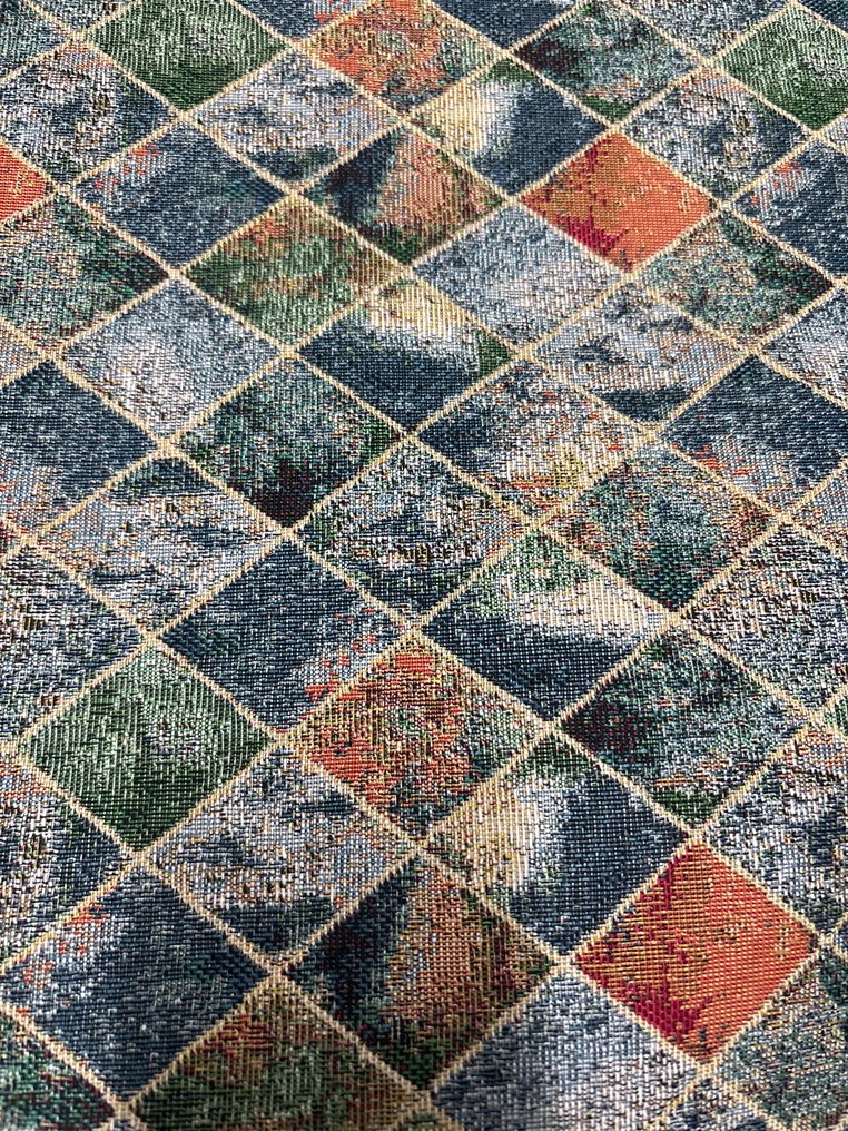 软垫布料 Gobelin 独家设计 现代菱形 蓝色 - 室内装潢面料  - 300 cm - 280 cm - 棉质哥布林 #3.2