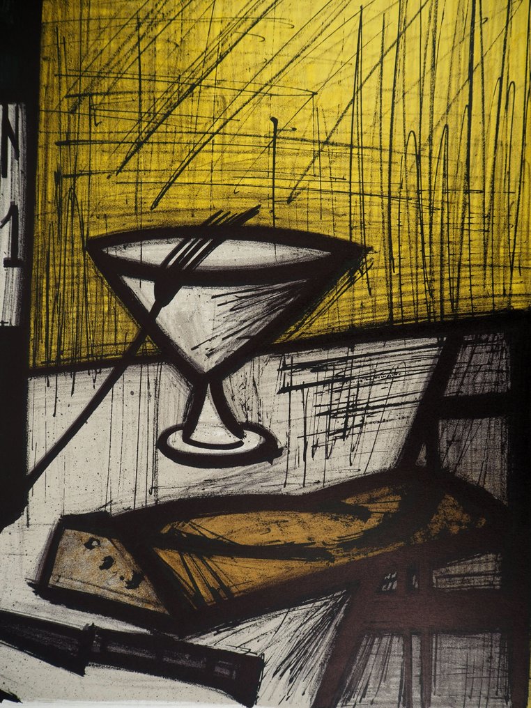 Bernard Buffet (1928-1999) - Nature morte à la bouteille et au pain #4.3