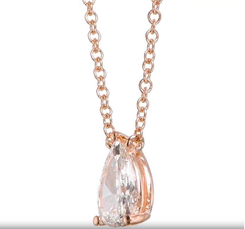 Κολιέ με μενταγιόν - 14 καράτια Ροζ χρυσό -  0.54ct. tw. Διαμάντι (Φυσικό) #3.2