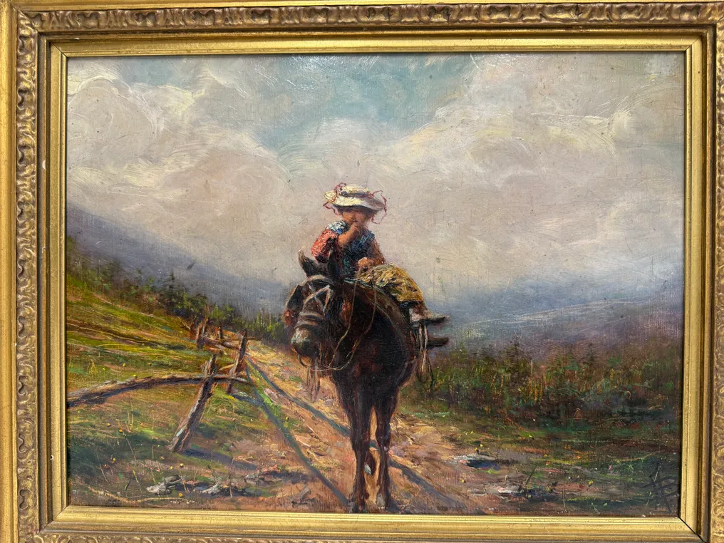 Alessandro Balduino (1848-1891) - Ragazza sull'asinello #3.2